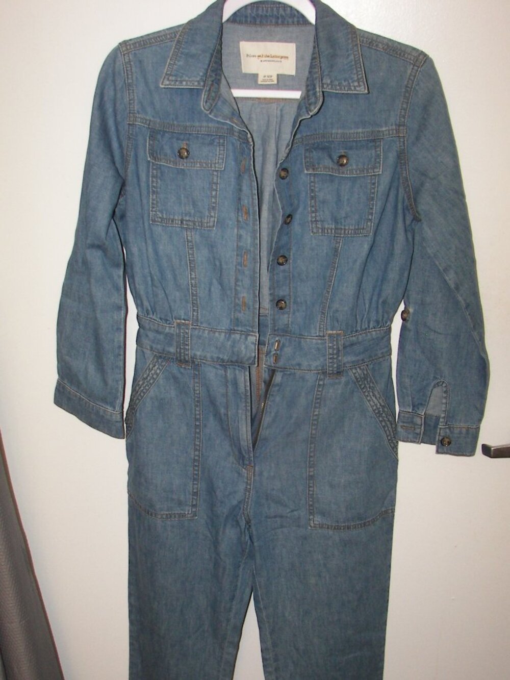 Pilcro by Anthropologie blue denim jumpsuit size XSP